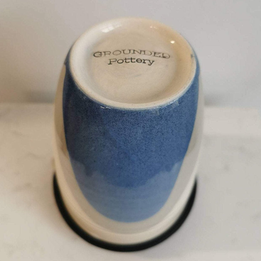 Poured Blue and Grey Travel Cup