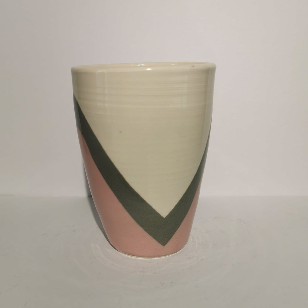 Poured Pink and Grey Travel Cup